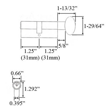 Euro Profile Cylinder 31/31, Schlage Keyway - Choose Color